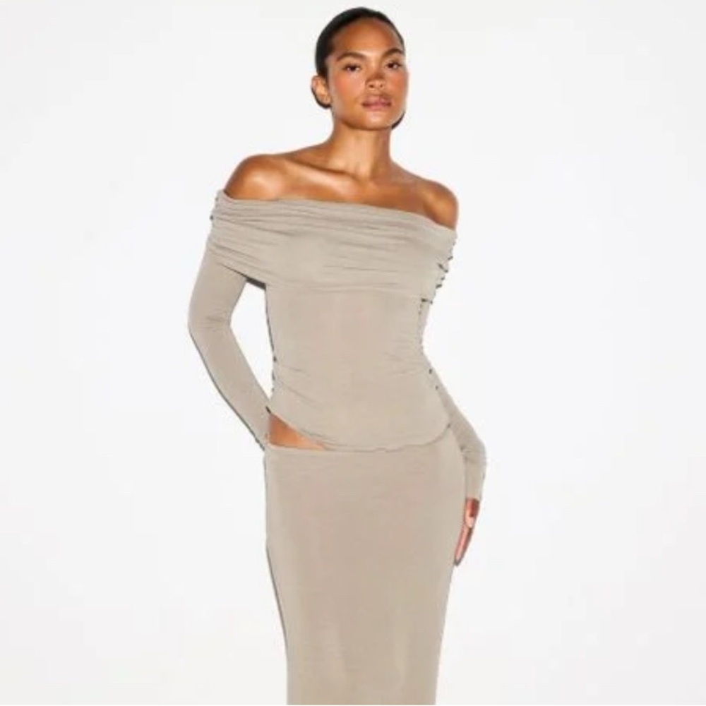 Skims Off Shoulder Sheer Top